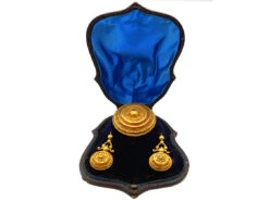 Victorian 15ct Gold Brooch & Earrings Set In Original Case 22 Victorian 15ct Gold Brooch & Earrings Set In Original Case -Antique Jewellery Company DSC03403