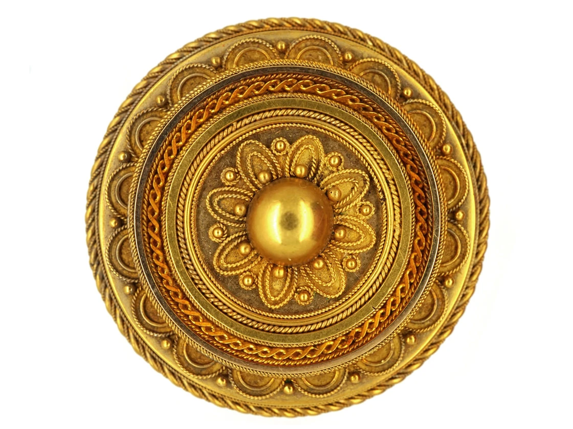 Victorian 15ct Gold Brooch & Earrings Set In Original Case 4 Victorian 15ct Gold Brooch & Earrings Set In Original Case - Image 2