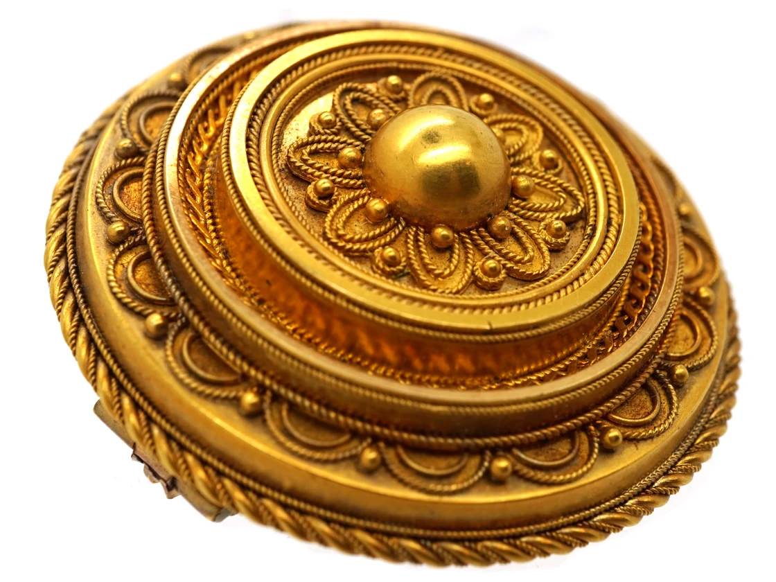 Victorian 15ct Gold Brooch & Earrings Set In Original Case 6 Victorian 15ct Gold Brooch & Earrings Set In Original Case - Image 4