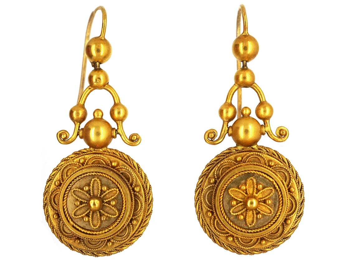 Victorian 15ct Gold Brooch & Earrings Set In Original Case 7 Victorian 15ct Gold Brooch & Earrings Set In Original Case - Image 5