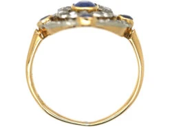 Edwardian 18ct Gold, Sapphire & Rose Diamond Open Cluster Ring -Antique Jewellery Company DSC03419