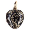 15ct Gold & Black Enamel Memorial Heart Shaped Locket 1 15ct Gold & Black Enamel Memorial Heart Shaped Locket -Antique Jewellery Company DSC03420 1