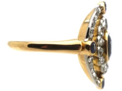 Edwardian 18ct Gold, Sapphire & Rose Diamond Open Cluster Ring -Antique Jewellery Company DSC03430