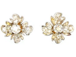Victorian Diamond Flower Cluster Earrings