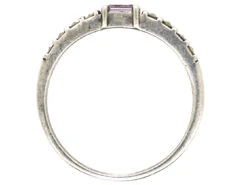 Silver Narrow Ring Set With Marcasite & Pink Paste 15 Silver Narrow Ring Set With Marcasite & Pink Paste -Antique Jewellery Company DSC03439