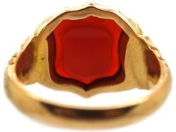 Victorian 15ct Gold & Carnelian Shield Shaped Signet Ring 12 Victorian 15ct Gold & Carnelian Shield Shaped Signet Ring -Antique Jewellery Company DSC03447 scaled 1