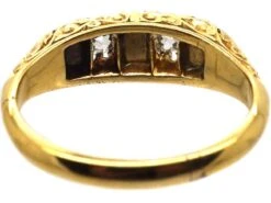 Victorian 18ct Gold, Emerald And Diamond Carved Half Hoop Five Stone Ring 11 Victorian 18ct Gold, Emerald And Diamond Carved Half Hoop Five Stone Ring -Antique Jewellery Company DSC03458