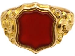 Victorian 15ct Gold & Carnelian Shield Shaped Signet Ring 15 Victorian 15ct Gold & Carnelian Shield Shaped Signet Ring -Antique Jewellery Company DSC03472 scaled 1
