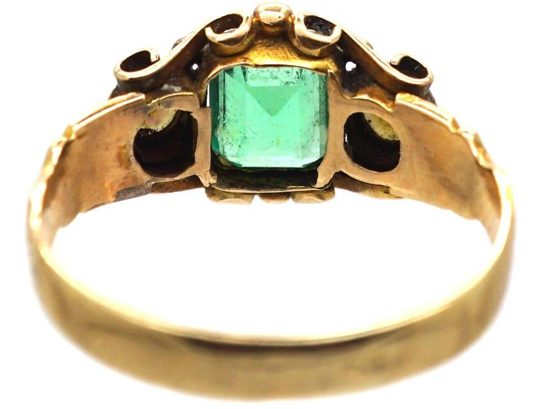 Victorian 18ct Gold, Emerald, Pearl And Diamond Ring 5 Victorian 18ct Gold, Emerald, Pearl And Diamond Ring - Image 3