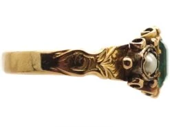 Victorian 18ct Gold, Emerald, Pearl And Diamond Ring 11 Victorian 18ct Gold, Emerald, Pearl And Diamond Ring -Antique Jewellery Company DSC03544