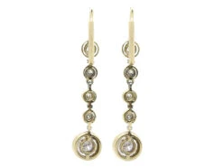 Art Deco Five Diamond Drop Earrings 6 Art Deco Five Diamond Drop Earrings -Antique Jewellery Company DSC03577