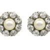 Natural Pearl & Diamond Cluster Earrings 1 Natural Pearl & Diamond Cluster Earrings -Antique Jewellery Company DSC03581