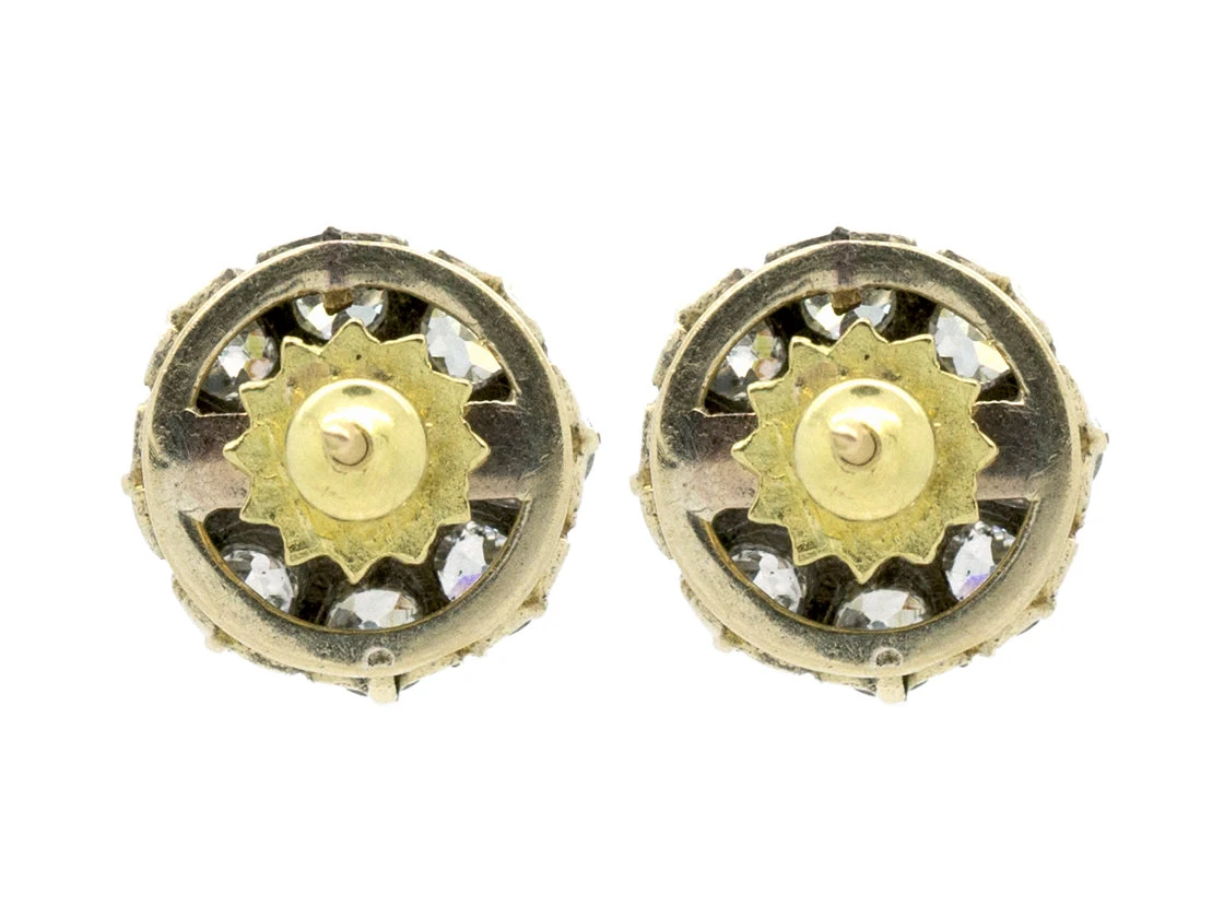 Natural Pearl & Diamond Cluster Earrings 4 Natural Pearl & Diamond Cluster Earrings - Image 2