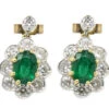 Emerald & Diamond Drop Cluster Earrings 1 Emerald & Diamond Drop Cluster Earrings -Antique Jewellery Company DSC03587