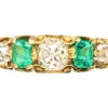 Early Victorian 18ct Gold, Emerald & Diamond Five Stone Ring 2 Early Victorian 18ct Gold, Emerald & Diamond Five Stone Ring -Antique Jewellery Company DSC03589 copy