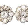 Edwardian 18ct White Gold Diamond Daisy Cluster Earrings -Antique Jewellery Company DSC03596 scaled 1
