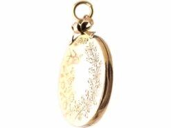 Edwardian 9ct Gold Back & Front Round Locket Engraved With Swallows & Roses -Antique Jewellery Company DSC03600 scaled 1