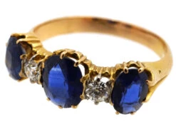 Edwardian Five Stone Sapphire & Diamond Ring 21 Edwardian Five Stone Sapphire & Diamond Ring -Antique Jewellery Company DSC03602