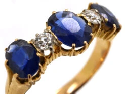 Edwardian Five Stone Sapphire & Diamond Ring 15 Edwardian Five Stone Sapphire & Diamond Ring -Antique Jewellery Company DSC03607