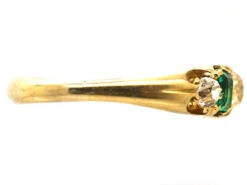 Early Victorian 18ct Gold, Emerald & Diamond Five Stone Ring 12 Early Victorian 18ct Gold, Emerald & Diamond Five Stone Ring -Antique Jewellery Company DSC03627 copy
