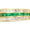 French 18ct Gold Emerald And Diamond Buckle Ring 2 French 18ct Gold Emerald And Diamond Buckle Ring -Antique Jewellery Company DSC03657