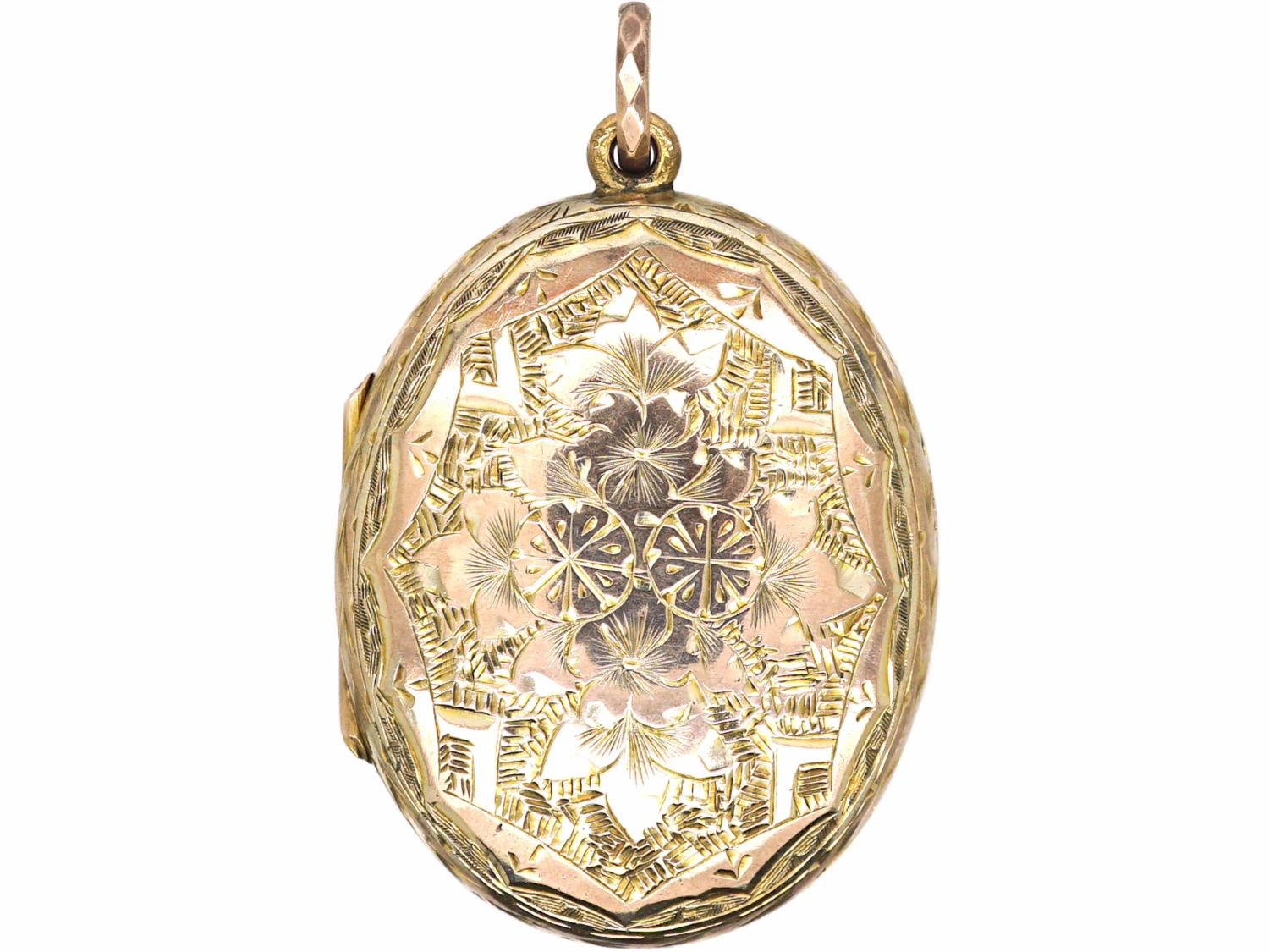 Victorian 9ct Back & Front Oval Locket With Ivy Leaf Motif 3 Victorian 9ct Back & Front Oval Locket With Ivy Leaf Motif