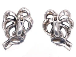 Silver & Marcasite Clip On Bow Earrings 9 Silver & Marcasite Clip On Bow Earrings -Antique Jewellery Company DSC03721
