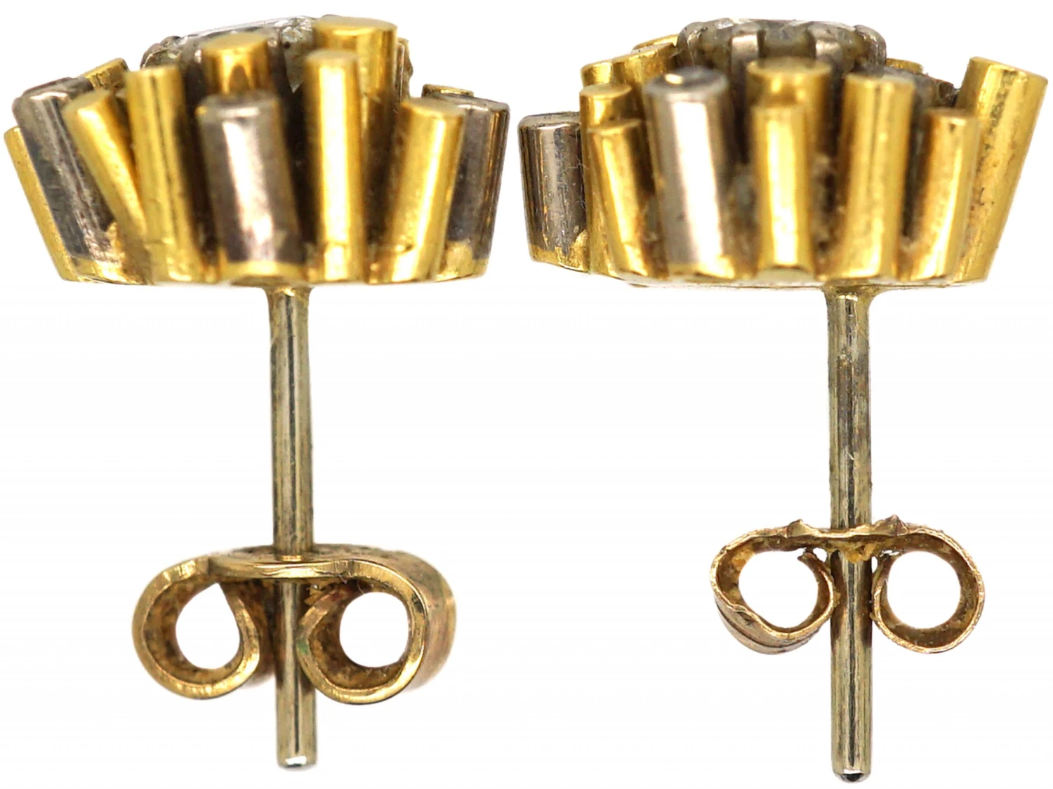 18ct White & Yellow Gold & Diamond Earrings Designed By Gilian Packard 5 18ct White & Yellow Gold & Diamond Earrings Designed By Gilian Packard - Image 3