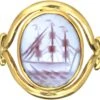 Victorian 18ct Gold & Carnelian Signet Ring With Intaglio Of A Sailing Ship -Antique Jewellery Company DSC03730 scaled 1