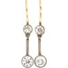 Early 20th Century 14ct Gold & Platinum, Two Stone Diamond Drop Earrings 2 Early 20th Century 14ct Gold & Platinum, Two Stone Diamond Drop Earrings -Antique Jewellery Company DSC03743 scaled 1