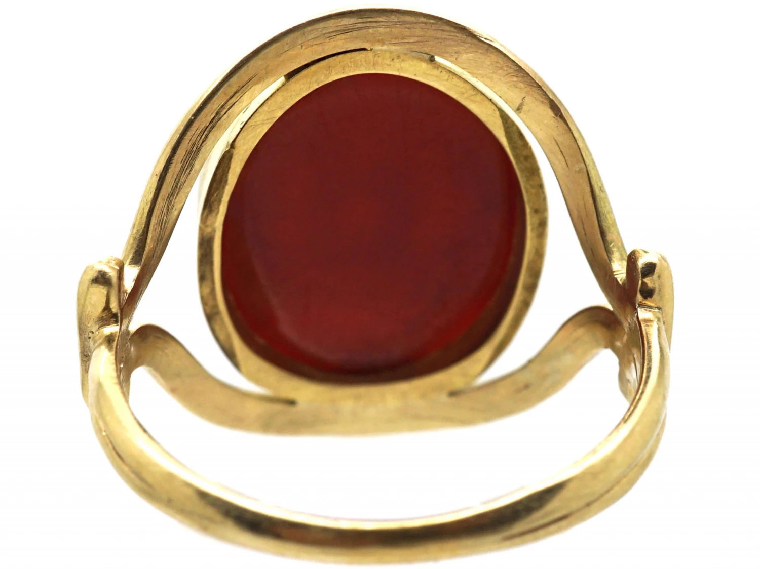Victorian 18ct Gold & Carnelian Signet Ring With Intaglio Of A Sailing Ship 6 Victorian 18ct Gold & Carnelian Signet Ring With Intaglio Of A Sailing Ship - Image 4