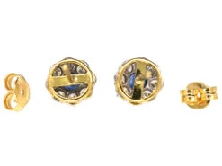 18ct White Gold Sapphire & Diamond Cluster Earrings 10 18ct White Gold Sapphire & Diamond Cluster Earrings -Antique Jewellery Company DSC03765