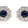 18ct White Gold Sapphire & Diamond Cluster Earrings 2 18ct White Gold Sapphire & Diamond Cluster Earrings -Antique Jewellery Company DSC03773