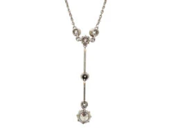 Art Deco Platinum & Diamond Drop Necklace In Original Case -Antique Jewellery Company DSC03786