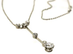 Art Deco Platinum & Diamond Drop Necklace In Original Case -Antique Jewellery Company DSC03787 1