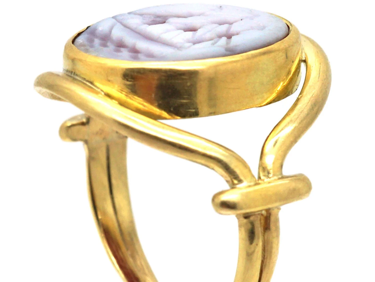 Victorian 18ct Gold & Carnelian Signet Ring With Intaglio Of A Sailing Ship 4 Victorian 18ct Gold & Carnelian Signet Ring With Intaglio Of A Sailing Ship - Image 2