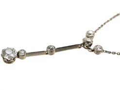 Art Deco Platinum & Diamond Drop Necklace In Original Case -Antique Jewellery Company DSC03799