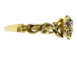 18ct Gold Late Georgian Gem Set Posy Ring -Antique Jewellery Company DSC03826