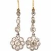 Edwardian 15ct Gold & Platinum Drop Daisy Cluster Earrings Set With Diamonds -Antique Jewellery Company DSC03832 scaled 1
