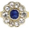 Edwardian 14ct Gold, Sapphire & Rose Diamond Cluster Ring -Antique Jewellery Company DSC03856