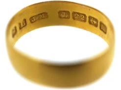 Edwardian 22ct Gold Wide Wedding Band 8 Edwardian 22ct Gold Wide Wedding Band -Antique Jewellery Company DSC03869