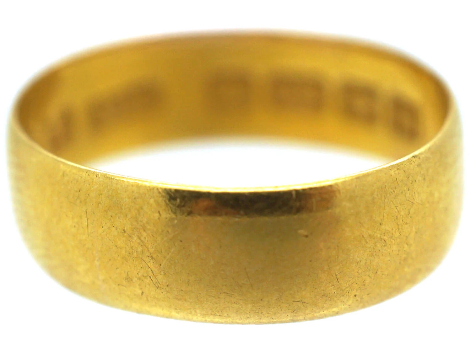 Edwardian 22ct Gold Wide Wedding Band 6 Edwardian 22ct Gold Wide Wedding Band - Image 4