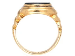 Victorian 18ct Gold & Bloodstone Signet Ring With Zig Zag Shoulders -Antique Jewellery Company DSC03897