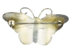 Silver, Yellow & Blue Enamel Butterfly Brooch -Antique Jewellery Company DSC03912