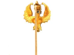 French 18ct Gold & Rose Diamond Griffin Tie Pin -Antique Jewellery Company DSC03927