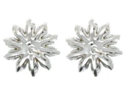 18ct White Gold Pearl & Diamond Cluster Earrings -Antique Jewellery Company DSC03938 1