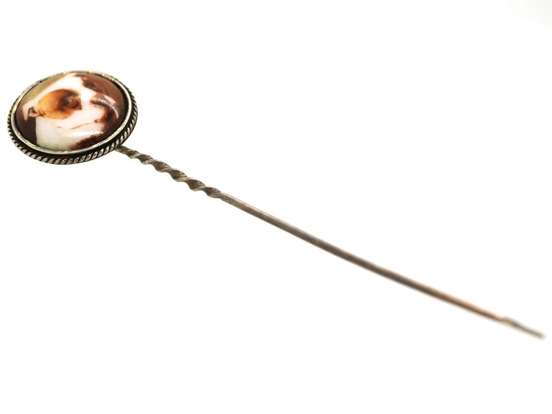 Silver & Enamel Tie Pin Of A Bulldog 4 Silver & Enamel Tie Pin Of A Bulldog - Image 2