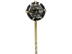 Art Deco Silver, Black Enamel & Paste Tie Pin