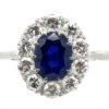 Platinum Sapphire & Diamond Cluster Ring -Antique Jewellery Company DSC03984