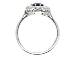 Platinum Sapphire & Diamond Cluster Ring 11 Platinum Sapphire & Diamond Cluster Ring -Antique Jewellery Company DSC03989